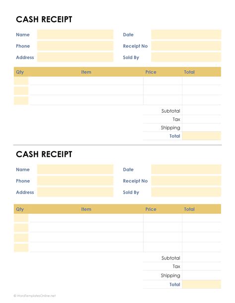 21 Free Cash Receipt Templates (Word, Excel and PDF).